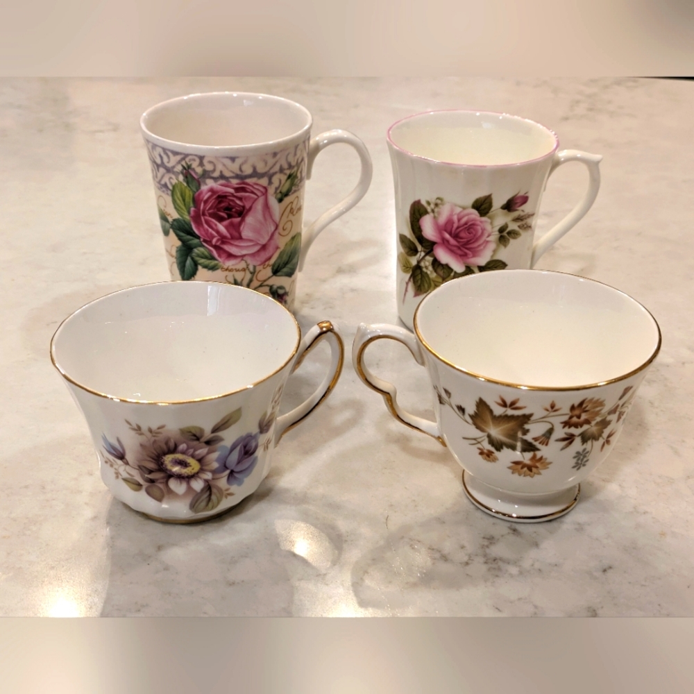 It's a set of 4 but all pieces are by different companies. Made in England
